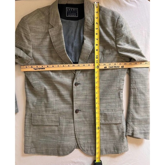 Jachs Two Button Blazer Men's M Gray Cotton Stripe Lined Pockets Notch Lapel - Picture 6 of 12